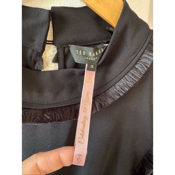 Ted Baker Bethzi Fringe Jumpsuit Size 3 /Medium - Picture 2 of 10